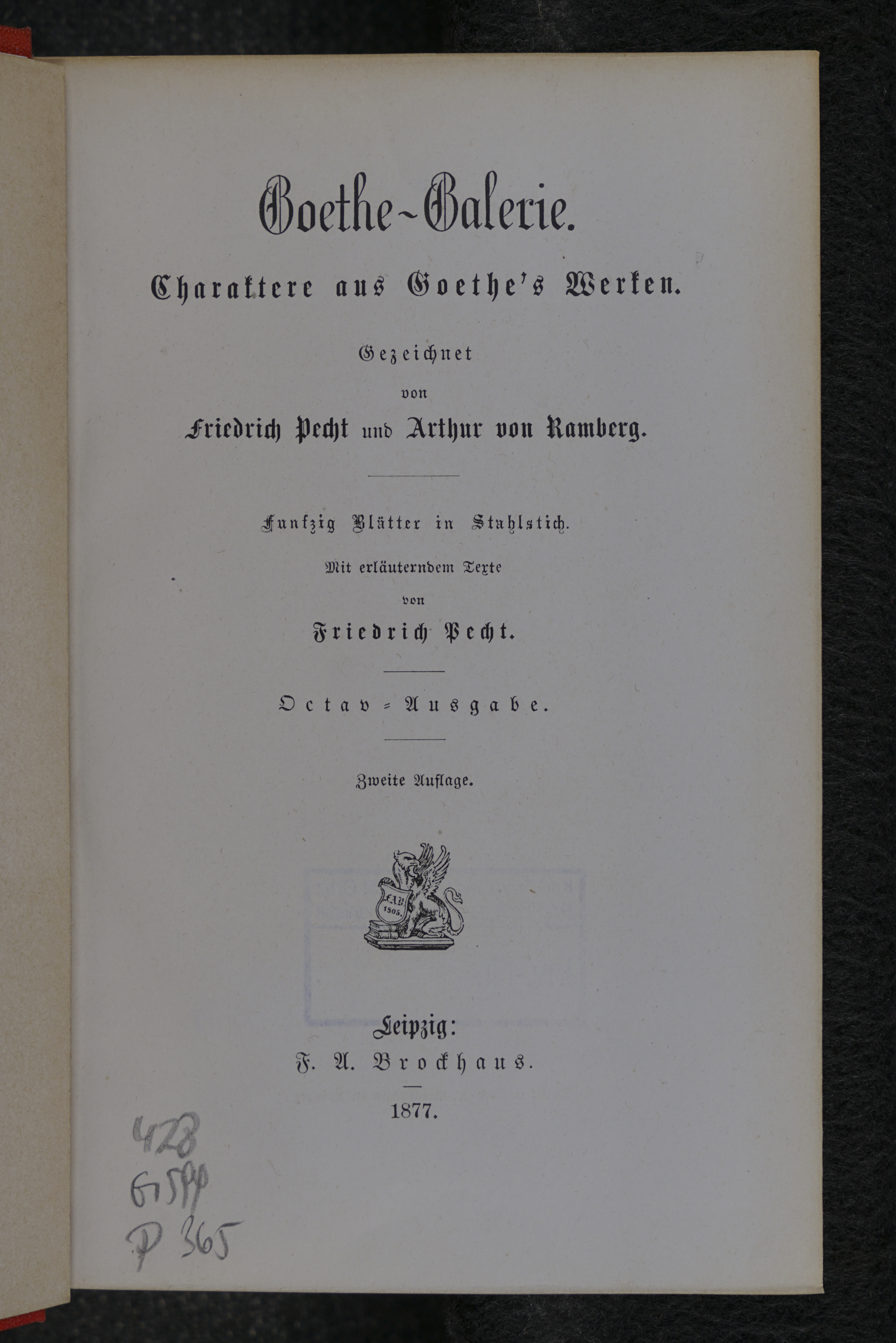 Title page of Goethe-Galerie.