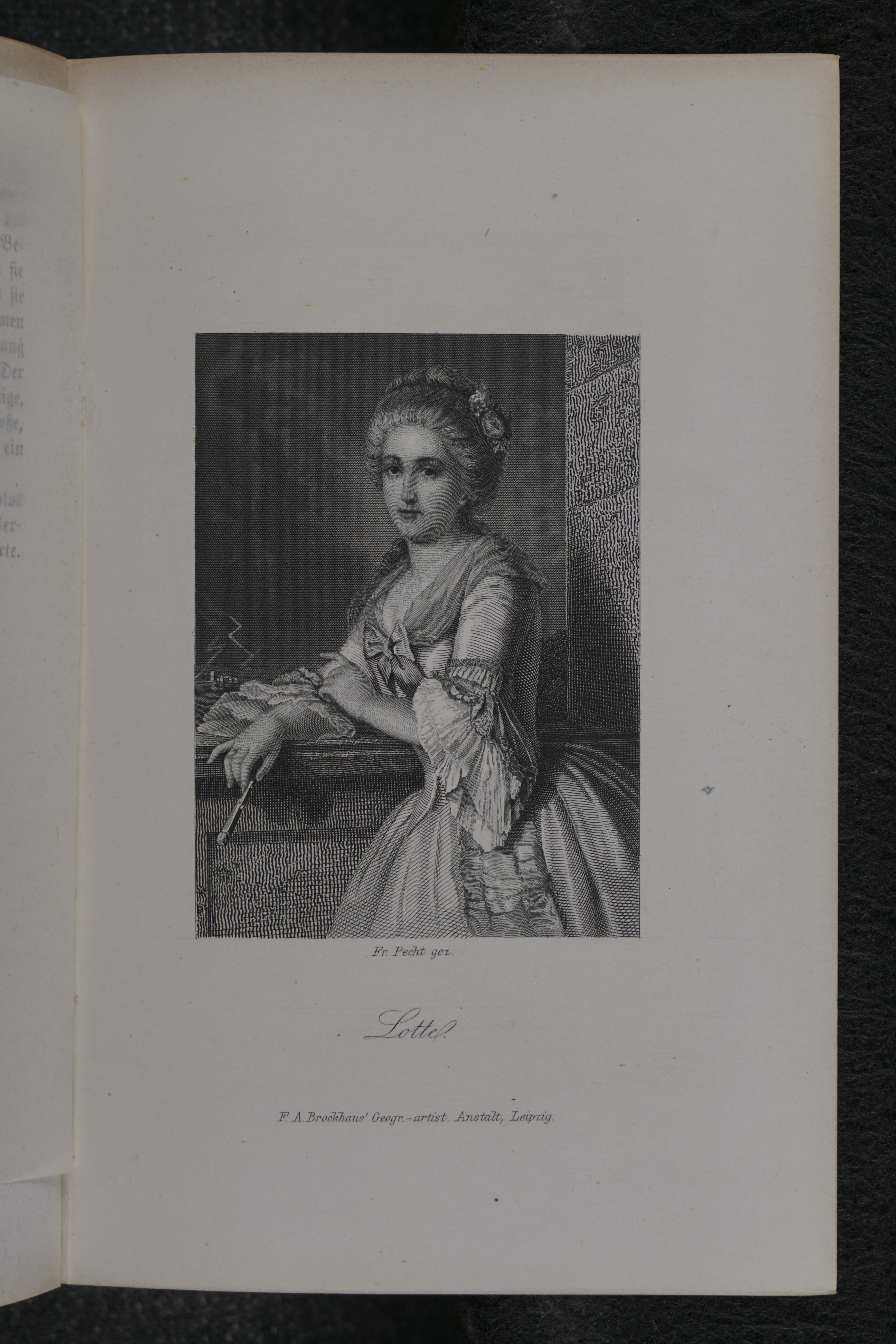 Page with steel engraving of Lotte