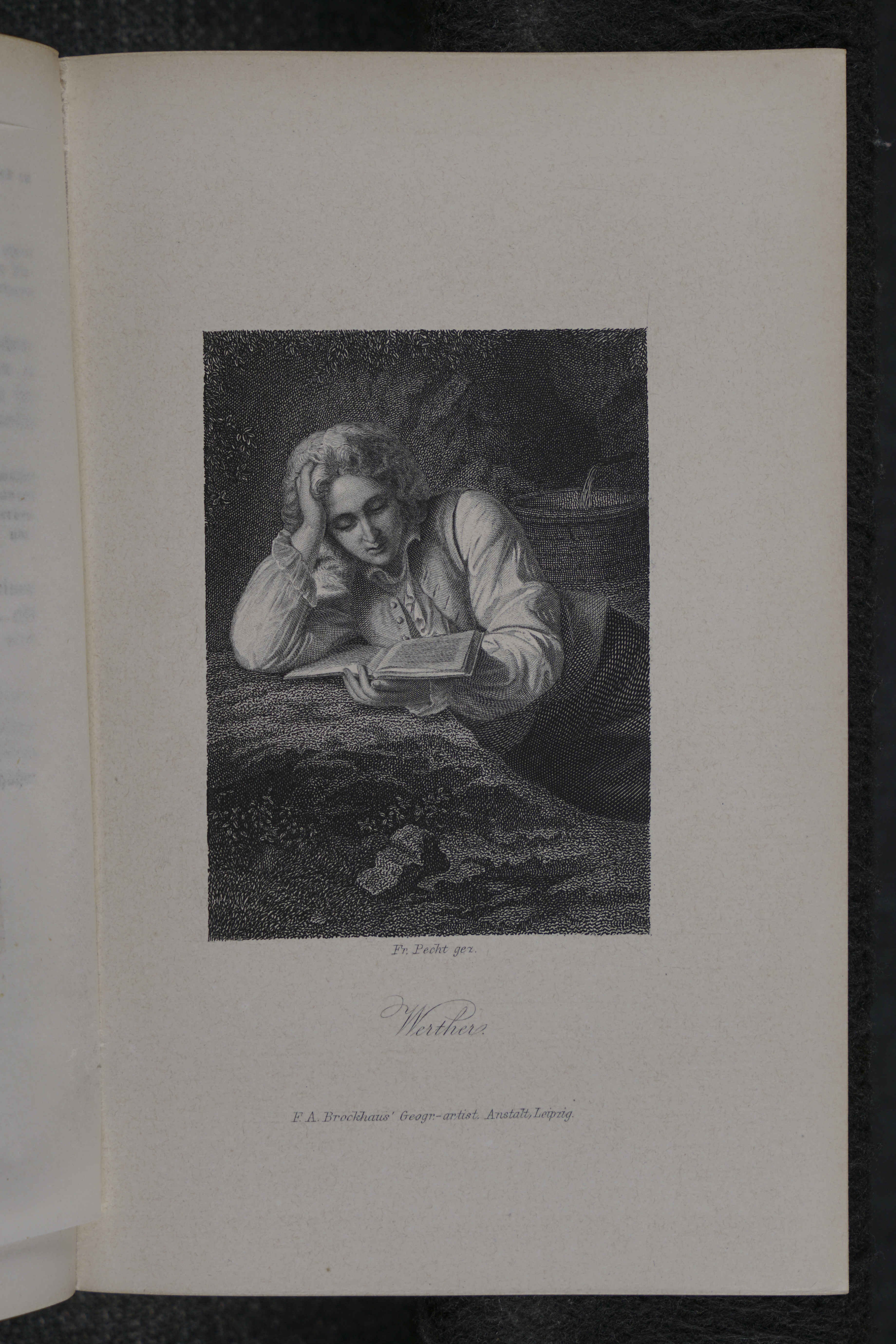 Page with steel engraving of Werther.