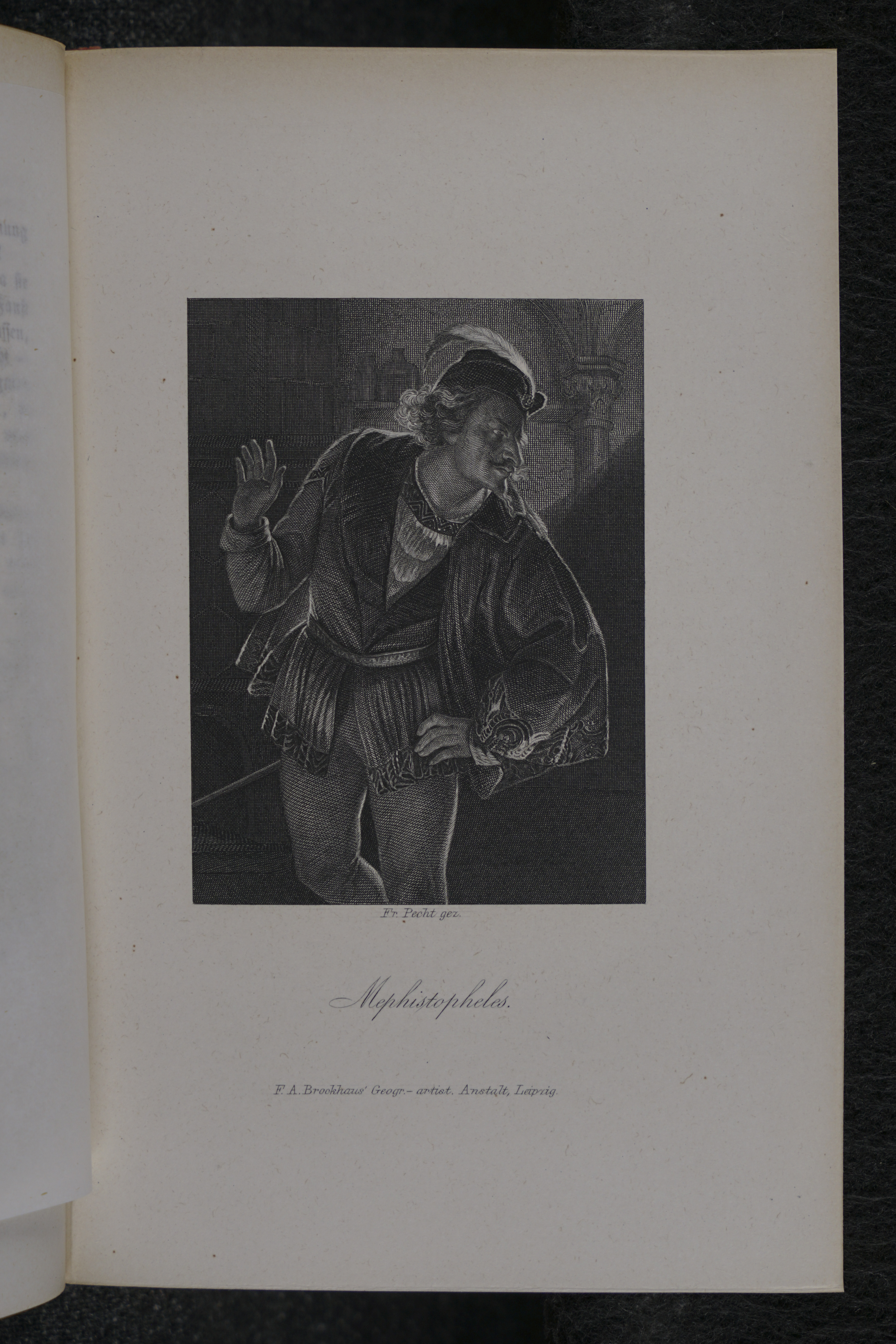 Page with steel engraving of Mephistopheles.